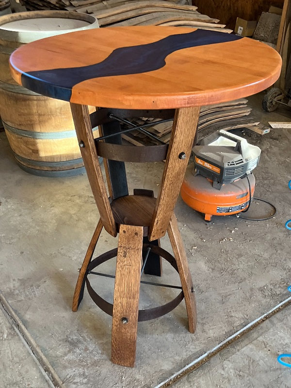 Handcrafted Bourbon Stave End Table