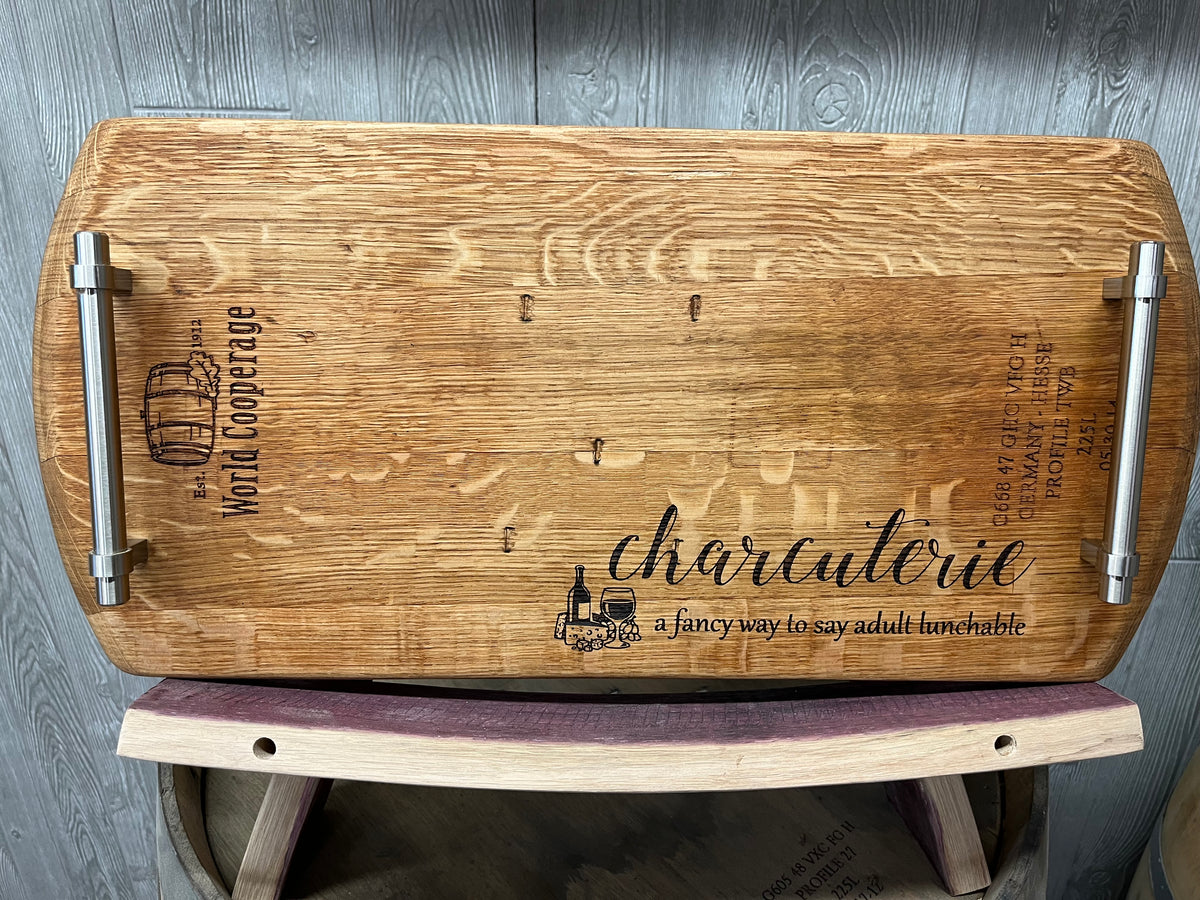 Handcrafted Bourbon Barrel Charcuterie Boards