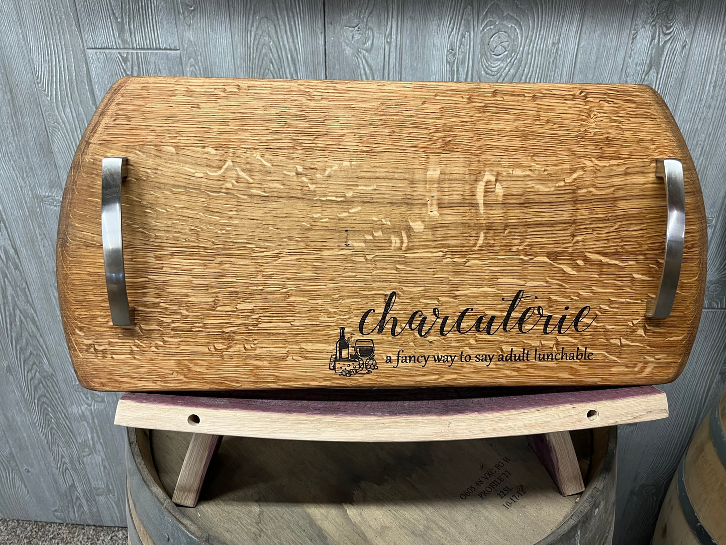 Handcrafted Bourbon Barrel Charcuterie Boards