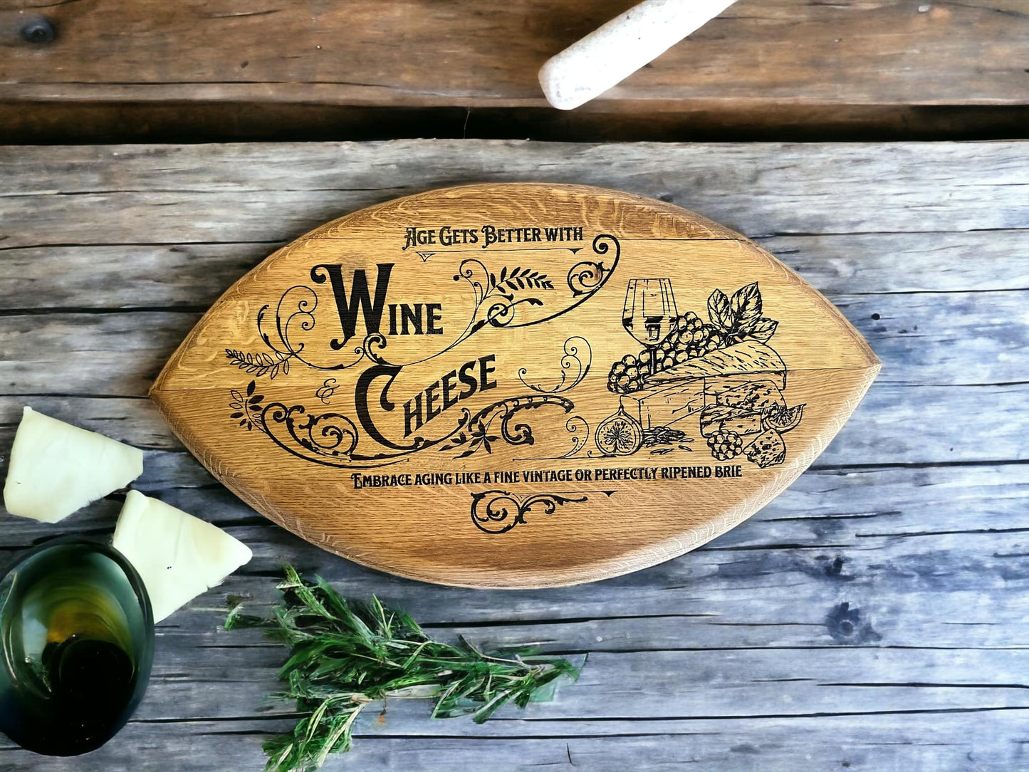 Bourbon Barrel Head Charcuterie Boards