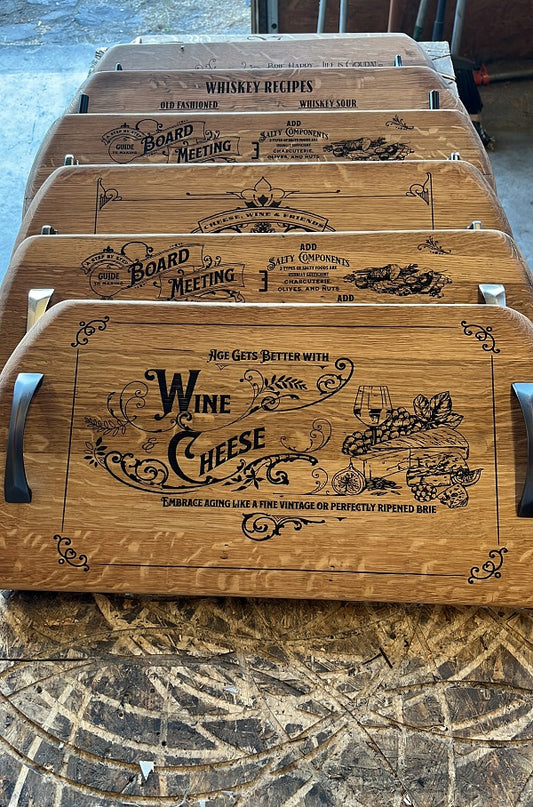 Handcrafted Bourbon Barrel Charcuterie Boards