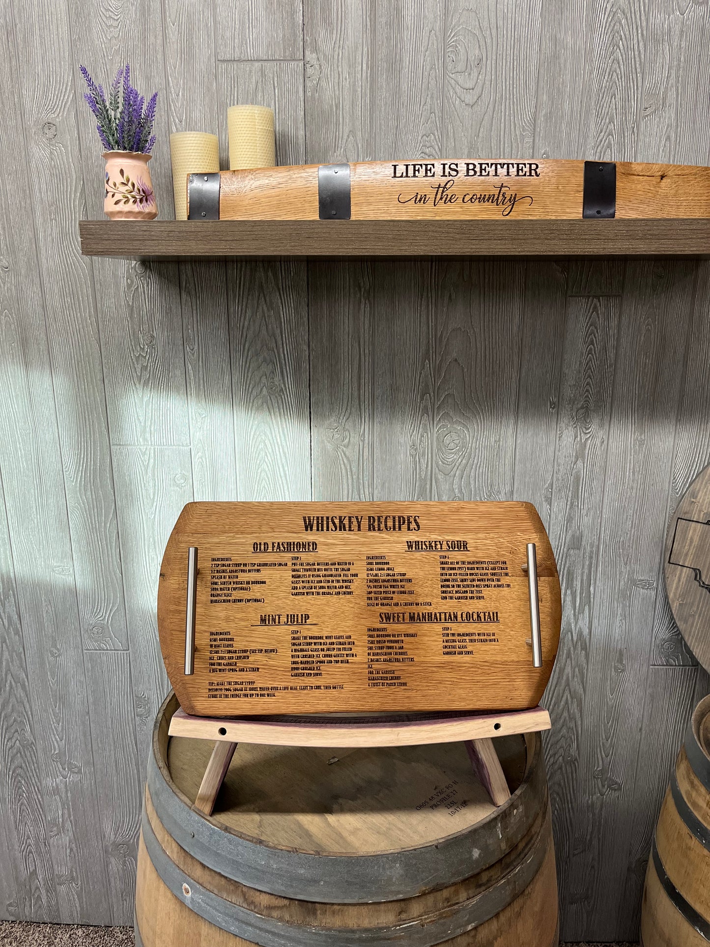 Handcrafted Bourbon Barrel Charcuterie Boards