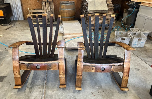 Handcrafted Bourbon Barrel Rocking Chairs