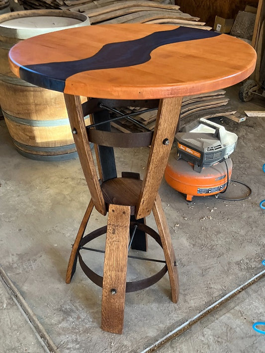 Handcrafted Bourbon Stave End Table