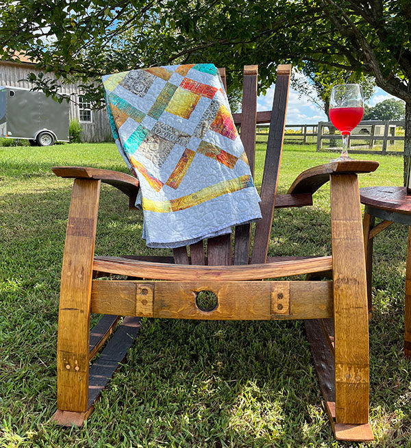 Handcrafted Bourbon Barrel Outdoor Rocking Chair