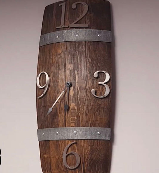 Handcrafted Bourbon Barrel Wall Clock