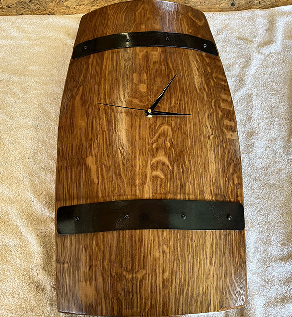 Handcrafted Bourbon Barrel Wall Clock