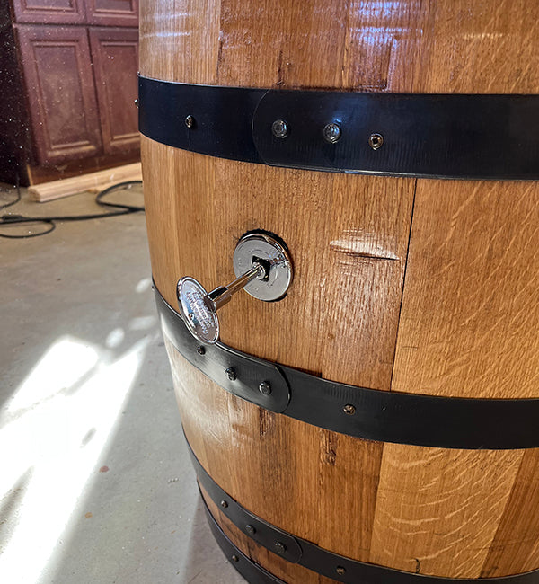 Handcrafted Bourbon Barrel Gas Fire Pit Table
