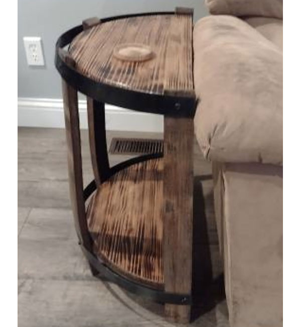 Handcrafted Half-Barrel Accent Table