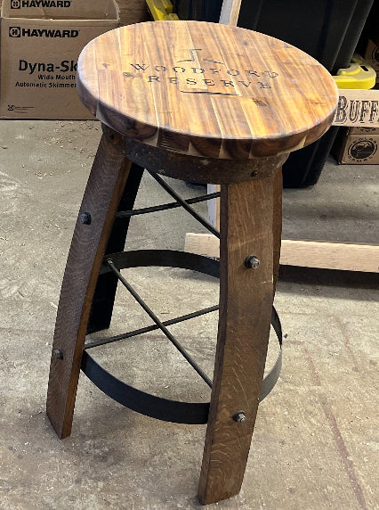 Handcrafted Bourbon Barrel Stave Bar Stool