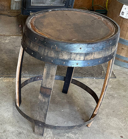 Handcrafted Bourbon Barrel Side Table
